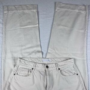 LOFT Women's Wide Leg Cream Jeans